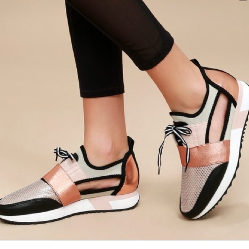 Steve Madden Arctic Rose Gold Women's Cut Out Sneakers